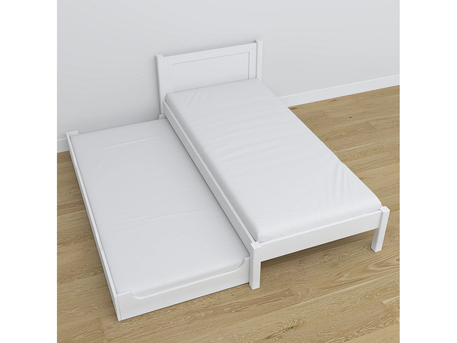 AUSZIEHBETT N02 Weiß 100x200