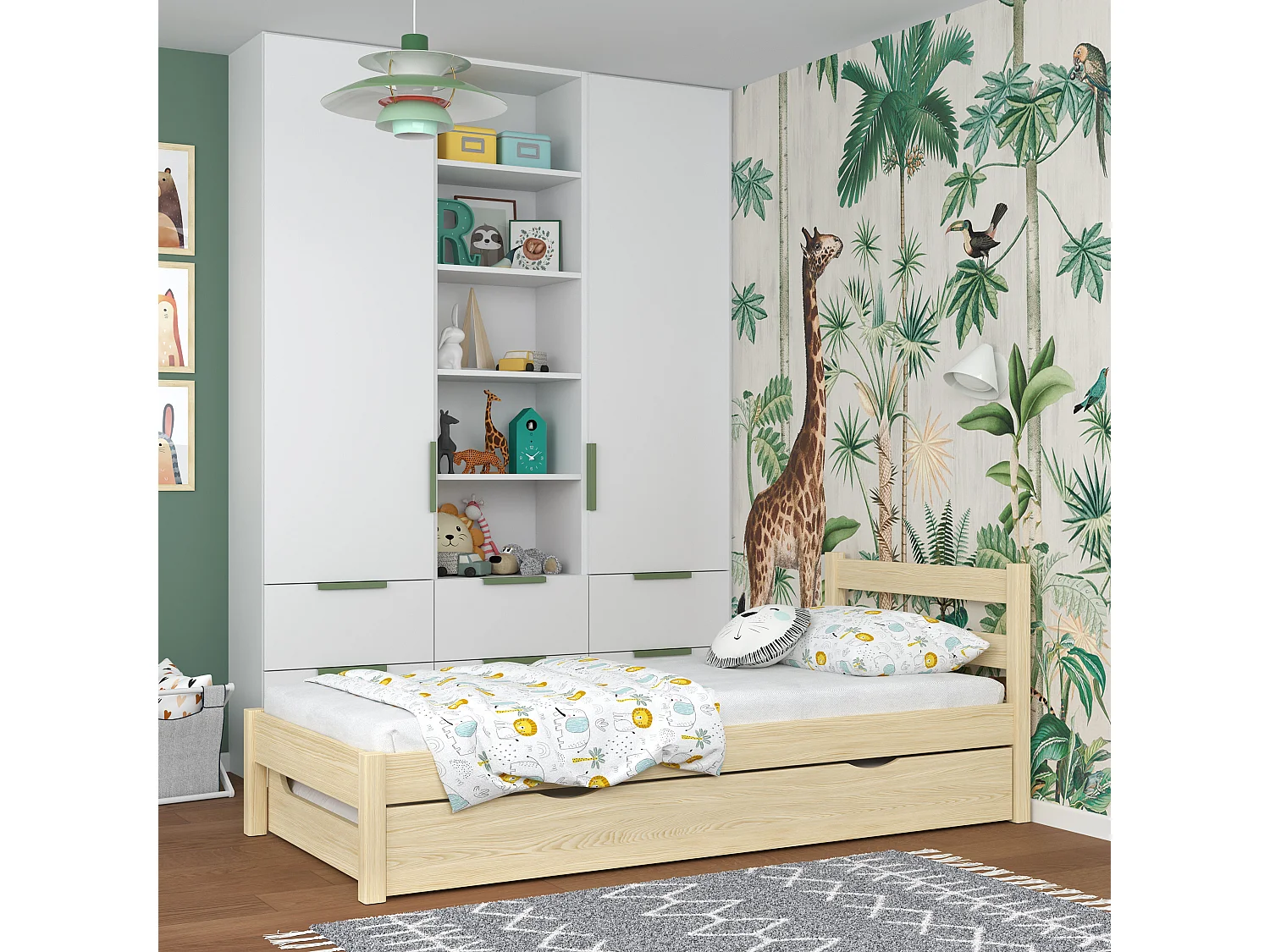 Lit gigogne en bois N01 Pin Clair 80x190