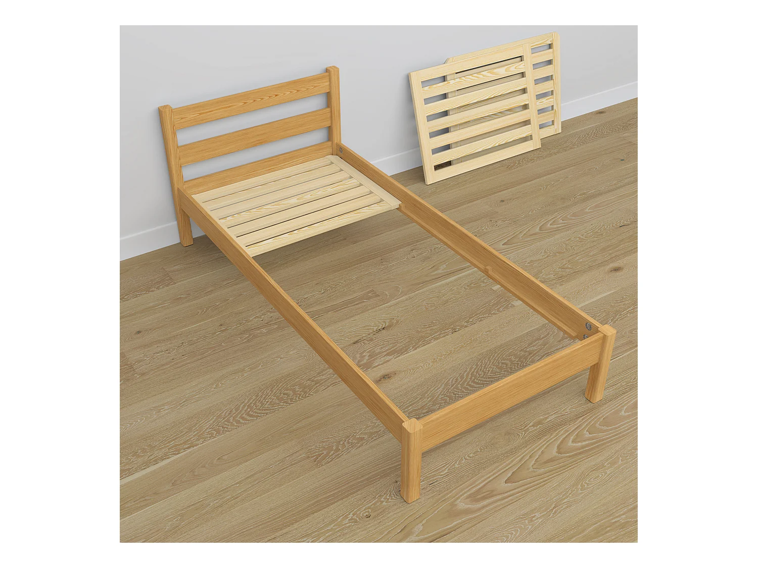 Lit gigogne en bois N01 Pin Naturel 80x200