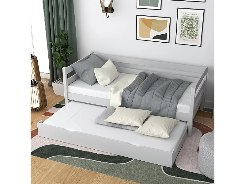 Lit banquette gigogne N01 Gris 80x200