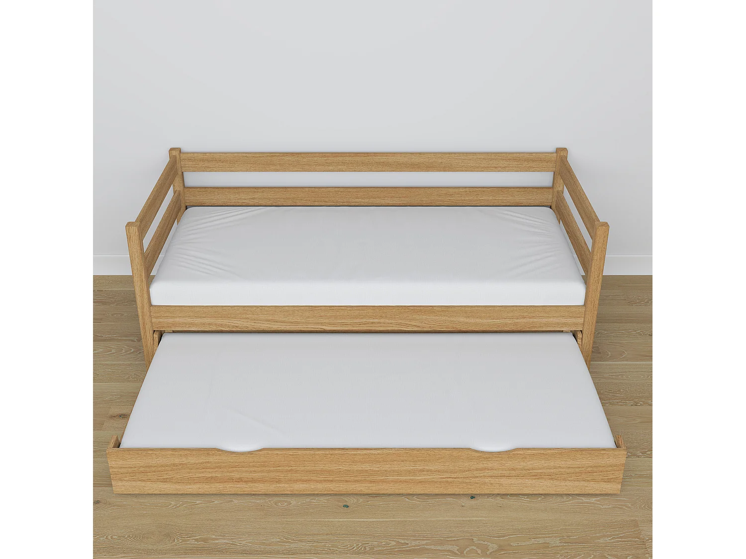 AUSZIEHBETT N01S Eiche Natur 80x180