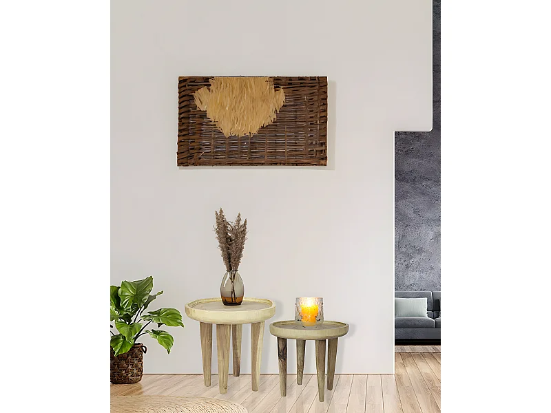 Léothéo - Lot de 2 tables basse en teck massif