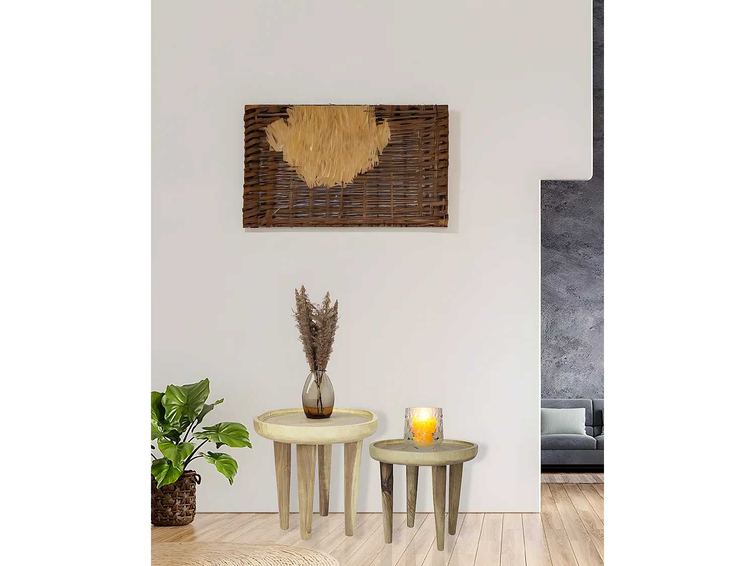 Léothéo - Lot de 2 tables basse en teck massif