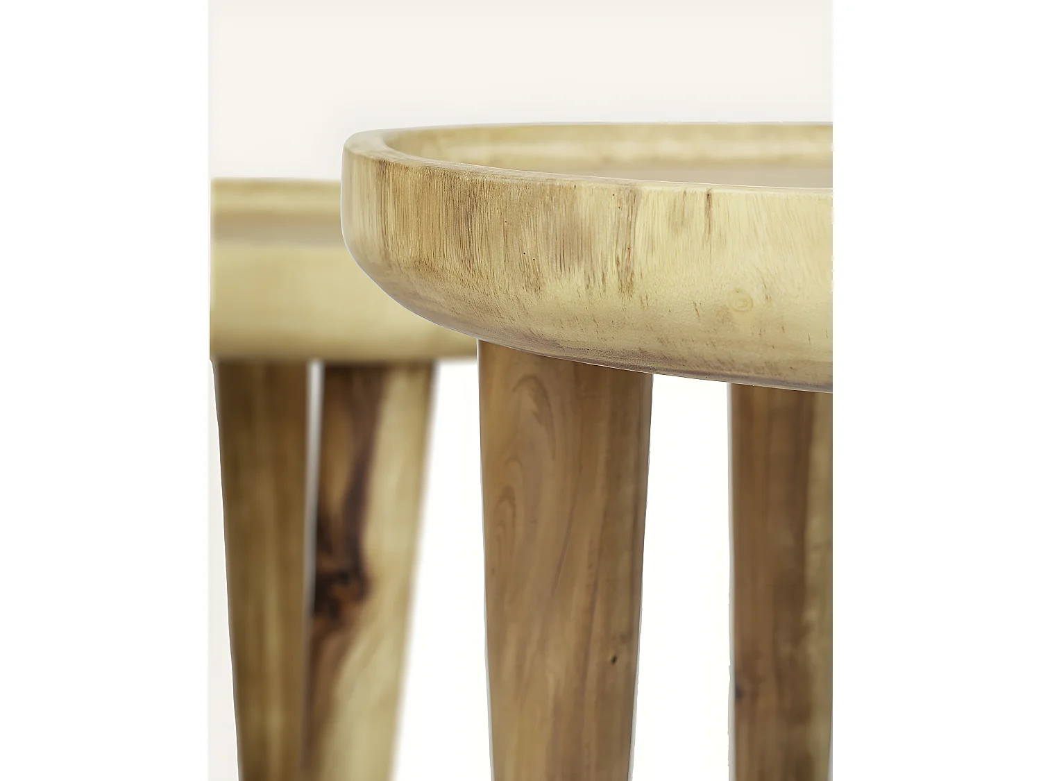 Léothéo - Lot de 2 tables basse en teck massif