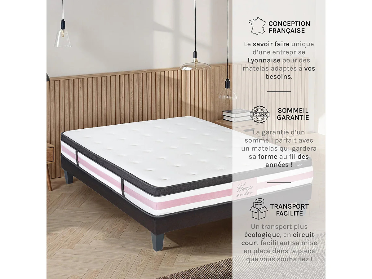 Matelas Nuage mousse Haute densité Accueil mémoire de forme 24 cm - 90 x200 cm