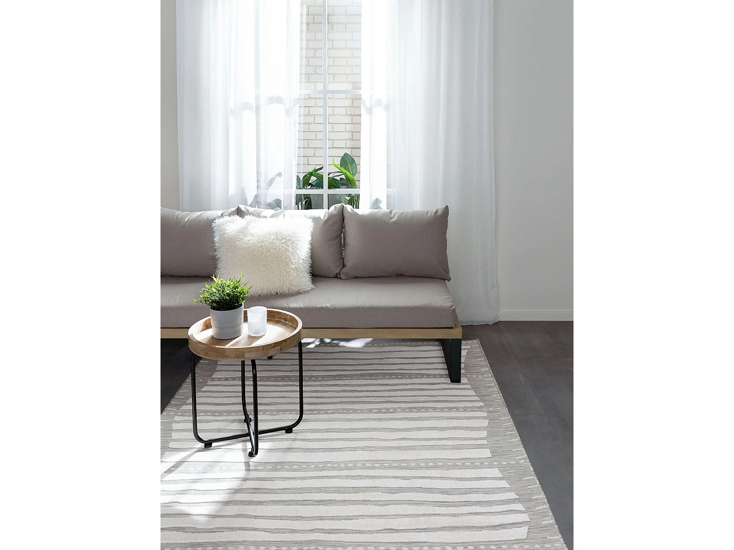 Tapis d'extérieur & intérieur Flora Beige 240x350 cm