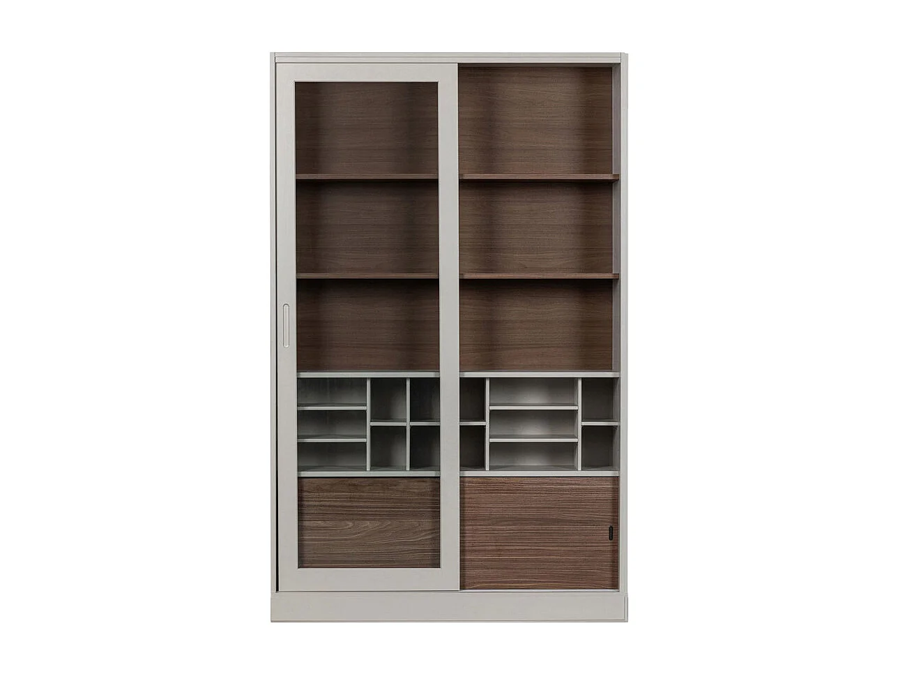 James - Vitrine 2 portes en bois H200cm - Grège