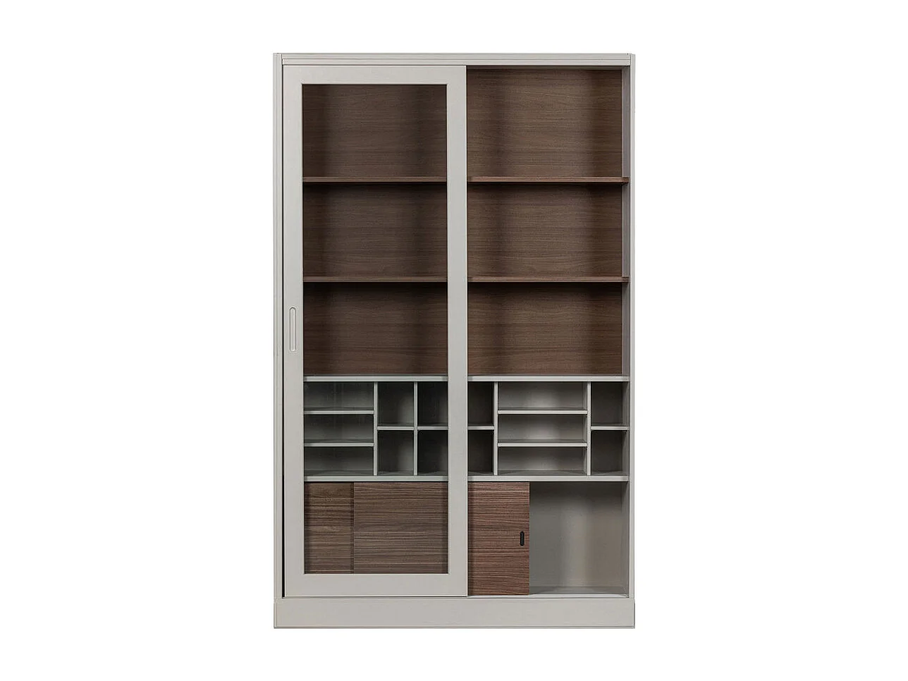 James - Vitrine 2 portes en bois H200cm - Grège