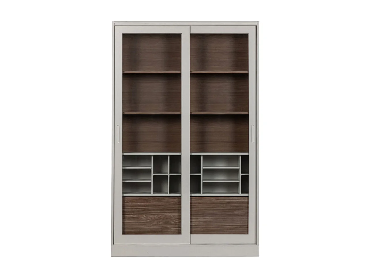 James - Vitrine 2 portes en bois H200cm - Grège