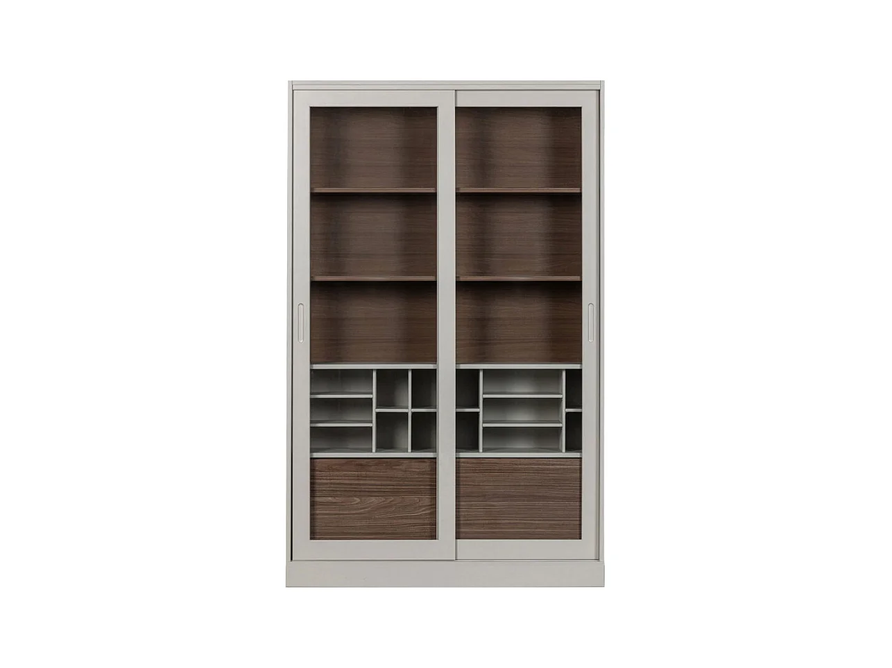 James - Vitrine 2 portes en bois H200cm - Grège