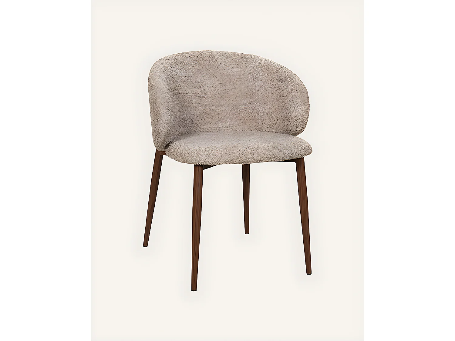 Vera - Chaise en tissu bouclette et pieds métal