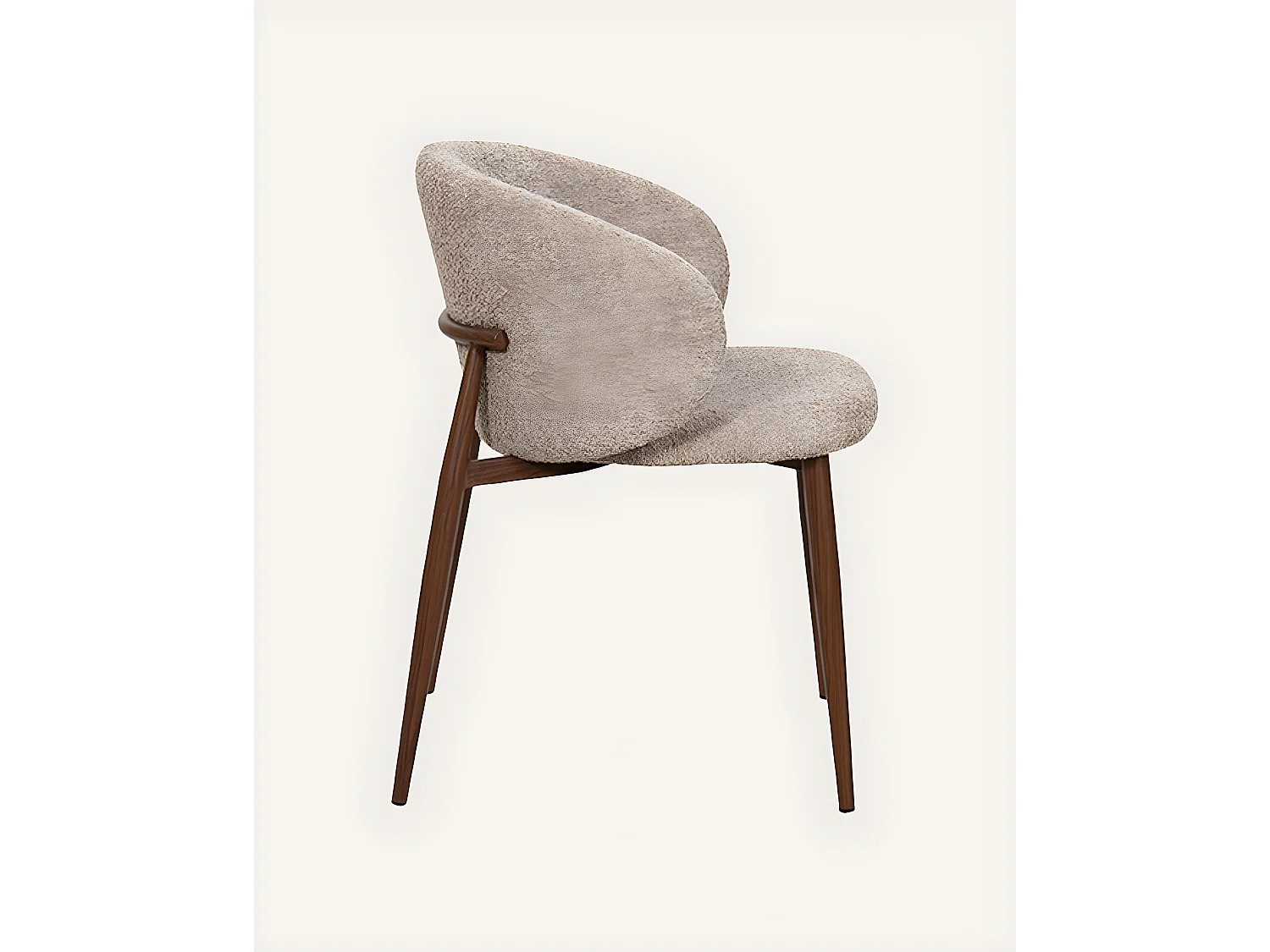 Vera - Chaise en tissu bouclette et pieds métal