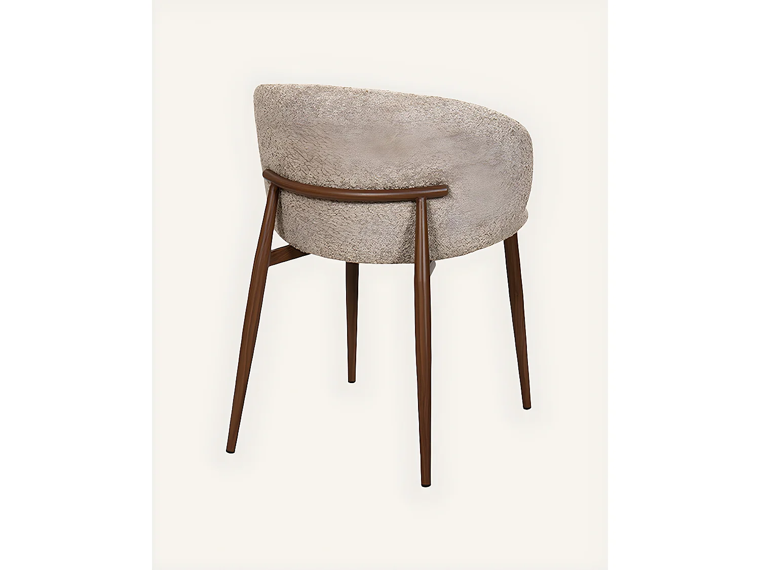 Vera - Chaise en tissu bouclette et pieds métal