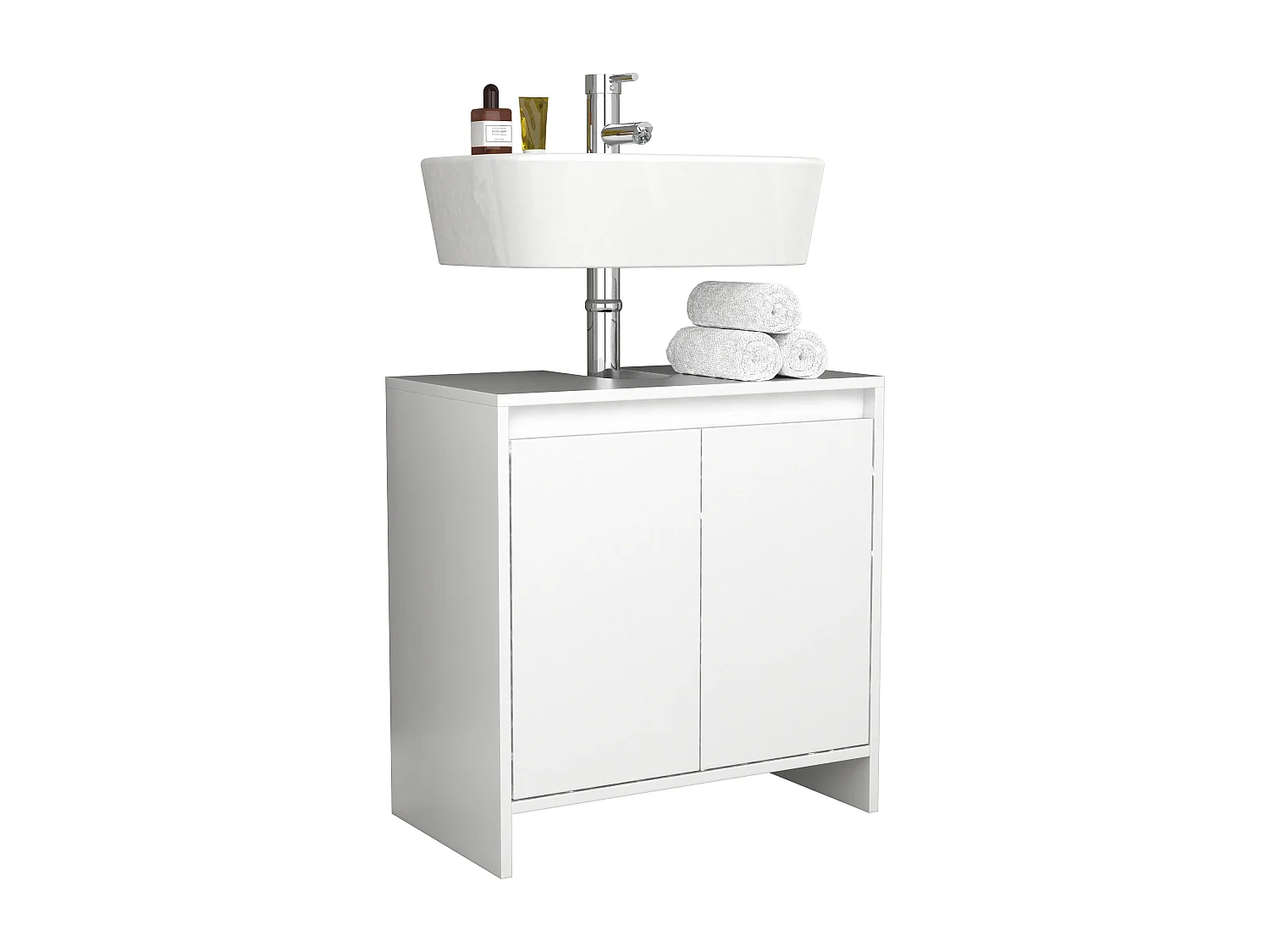 Bathroom furniture washbasin cabinet Malira White H. 60 x W. 58 x D. 33 cm