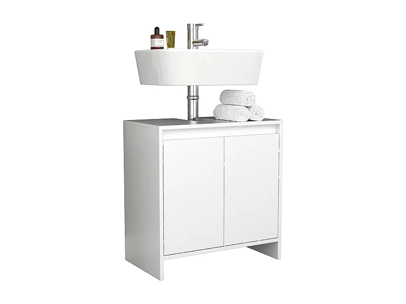Bathroom furniture washbasin cabinet Malira White H. 60 x W. 58 x D. 33 cm