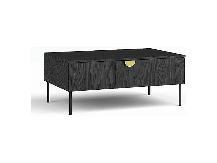 Table basse noire et poignée dorée avec clapet - Collection MONDO