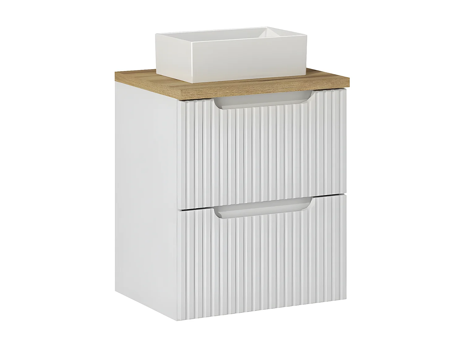 Móvel de lavatório Riva branco e madeira 50cm