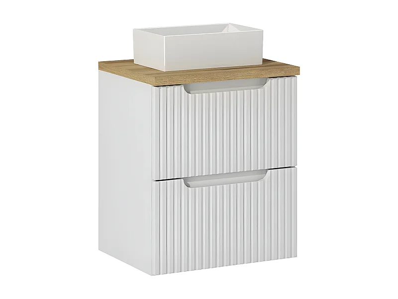 Móvel de lavatório Riva branco e madeira 50cm