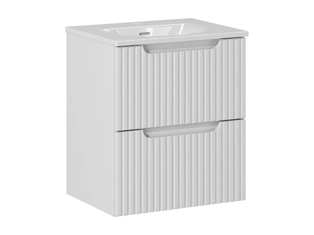 Enkel tvättställsskåp 50cm 2 lådor Riva Vit
