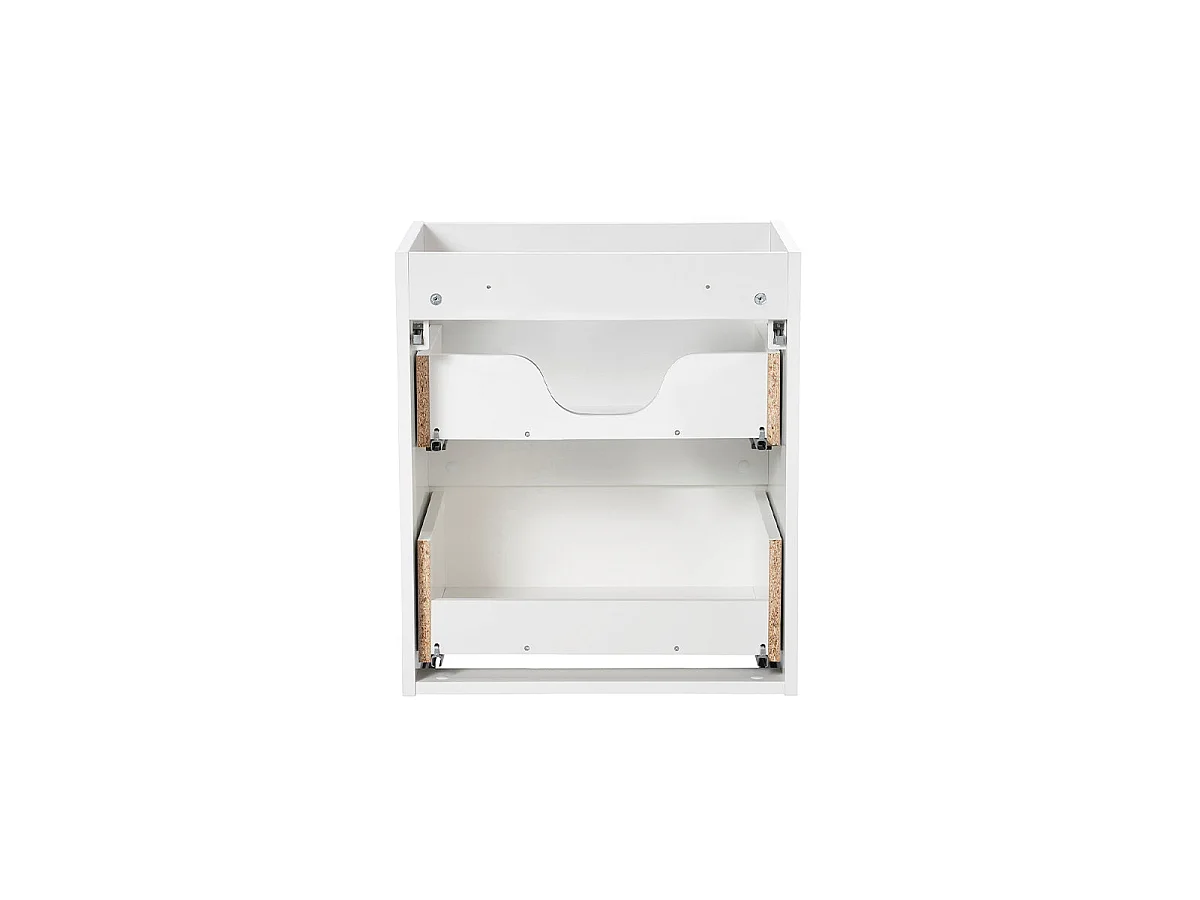 Meuble simple vasque encastrée 50cm 2 tiroirs Riva Blanc