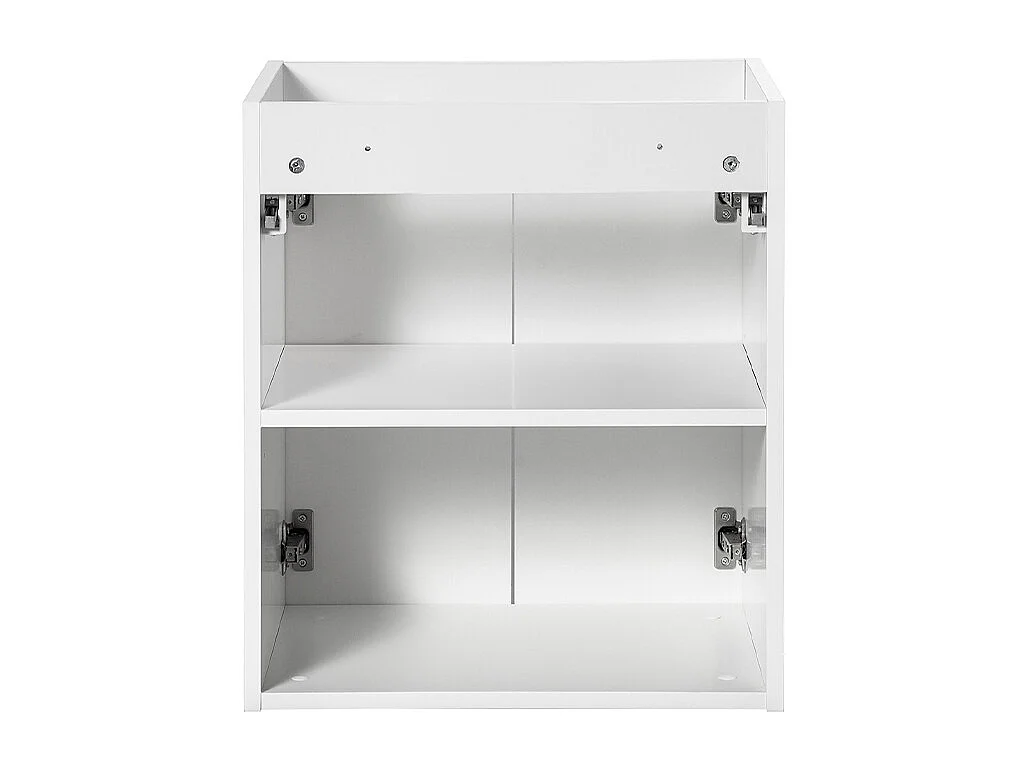 Meuble simple vasque 50cm 2 portes Riva Blanc et Bois