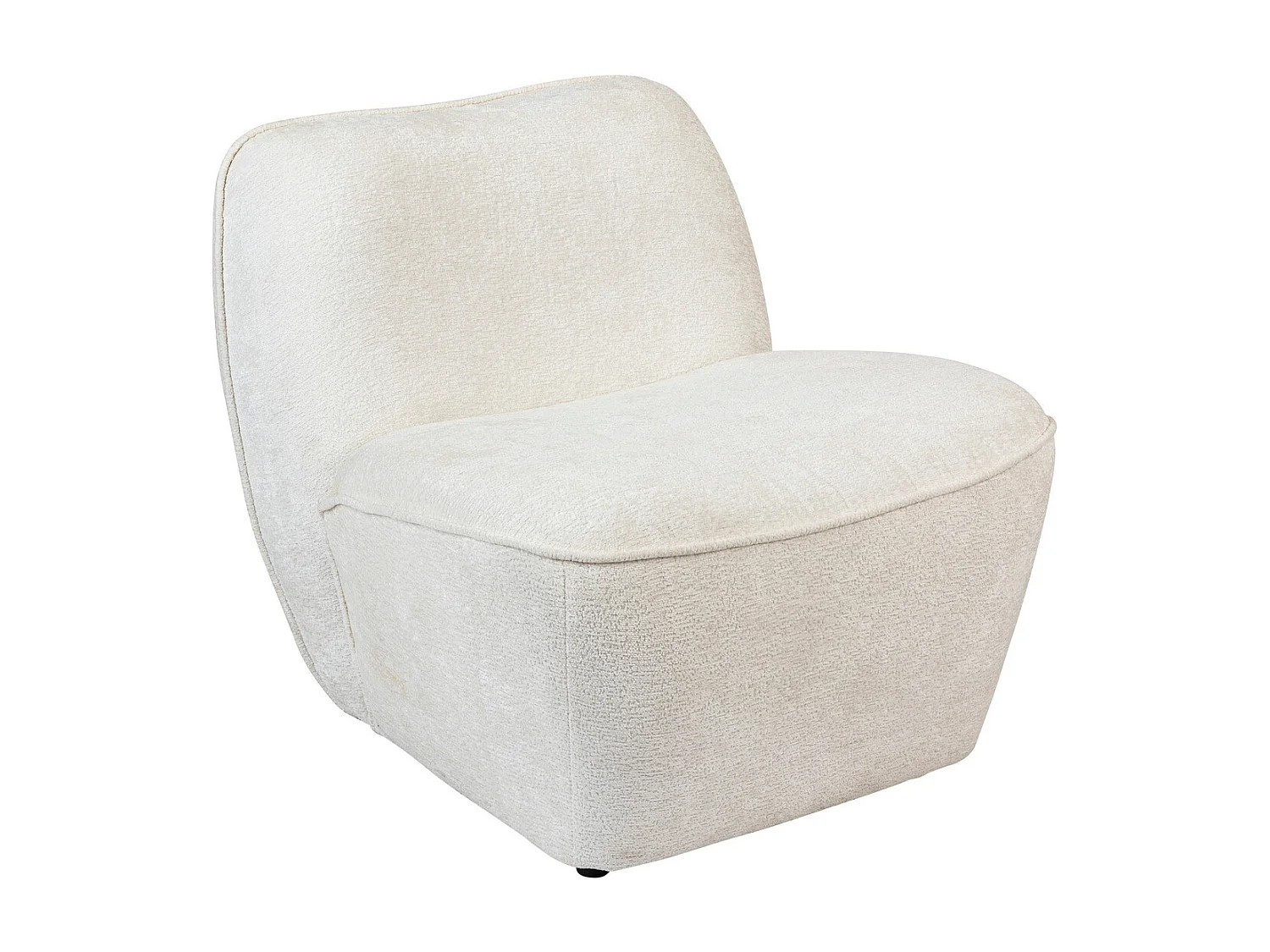Fauteuil chauffeuse tissu chenille Blanc