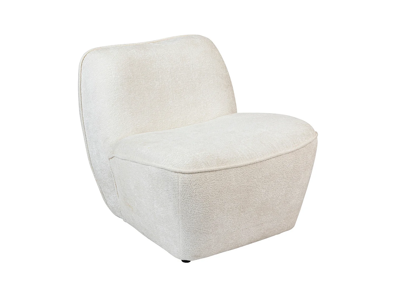 Fauteuil chauffeuse tissu chenille Blanc