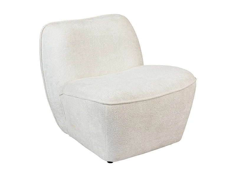 Fauteuil chauffeuse tissu chenille Blanc