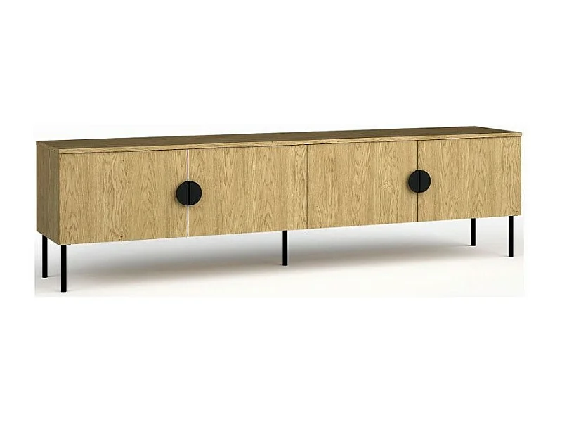 Tv-meubel met 4 deuren - Eikenkleur - 200 CM - Collectie MONDO