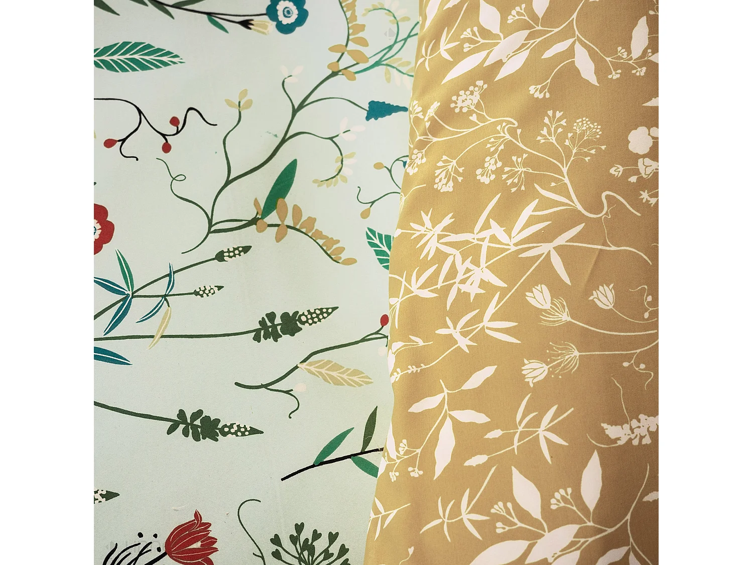 Parure de lit FLORISSANE 240x220 cm 100% polyester microfibre vert 3 pièces