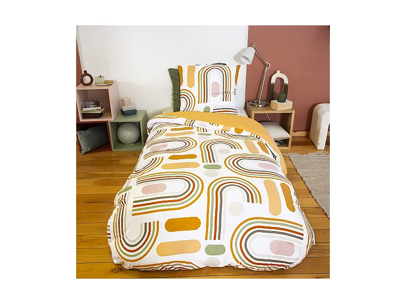 Parure de lit 2 pièces 140x200 KARTING 100% polyester microfibre
