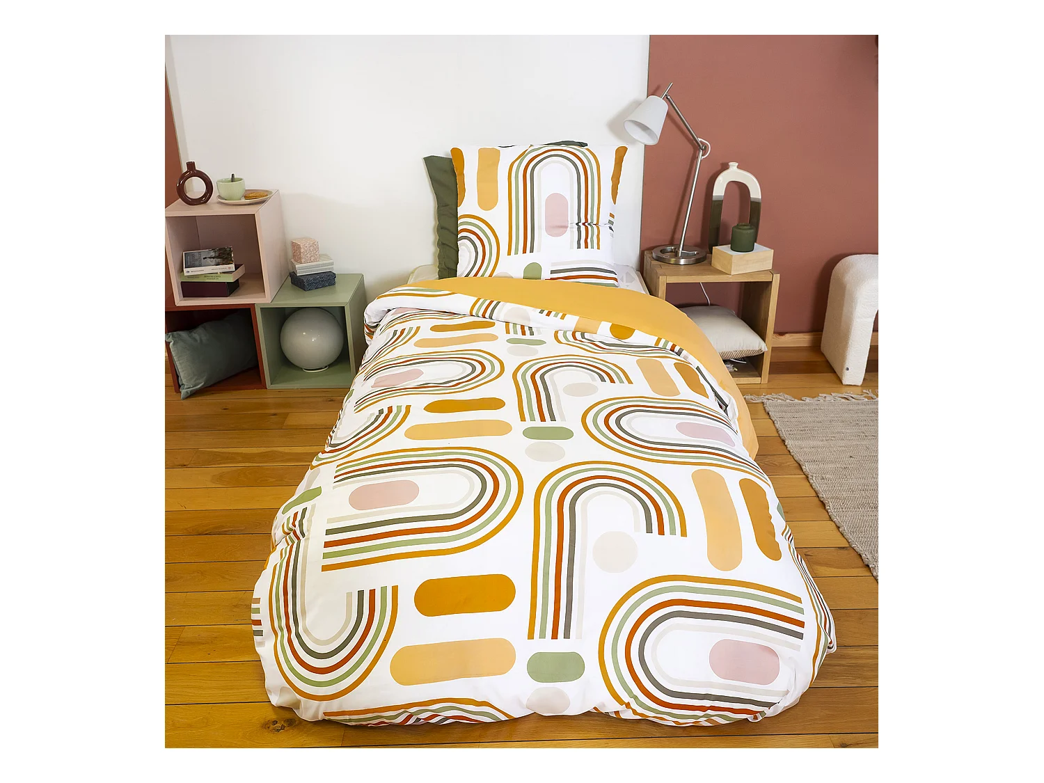 Parure de lit 2 pièces 140x200 KARTING 100% polyester microfibre