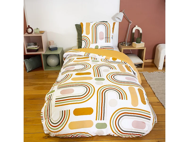 Parure de lit 2 pièces 140x200 KARTING 100% polyester microfibre