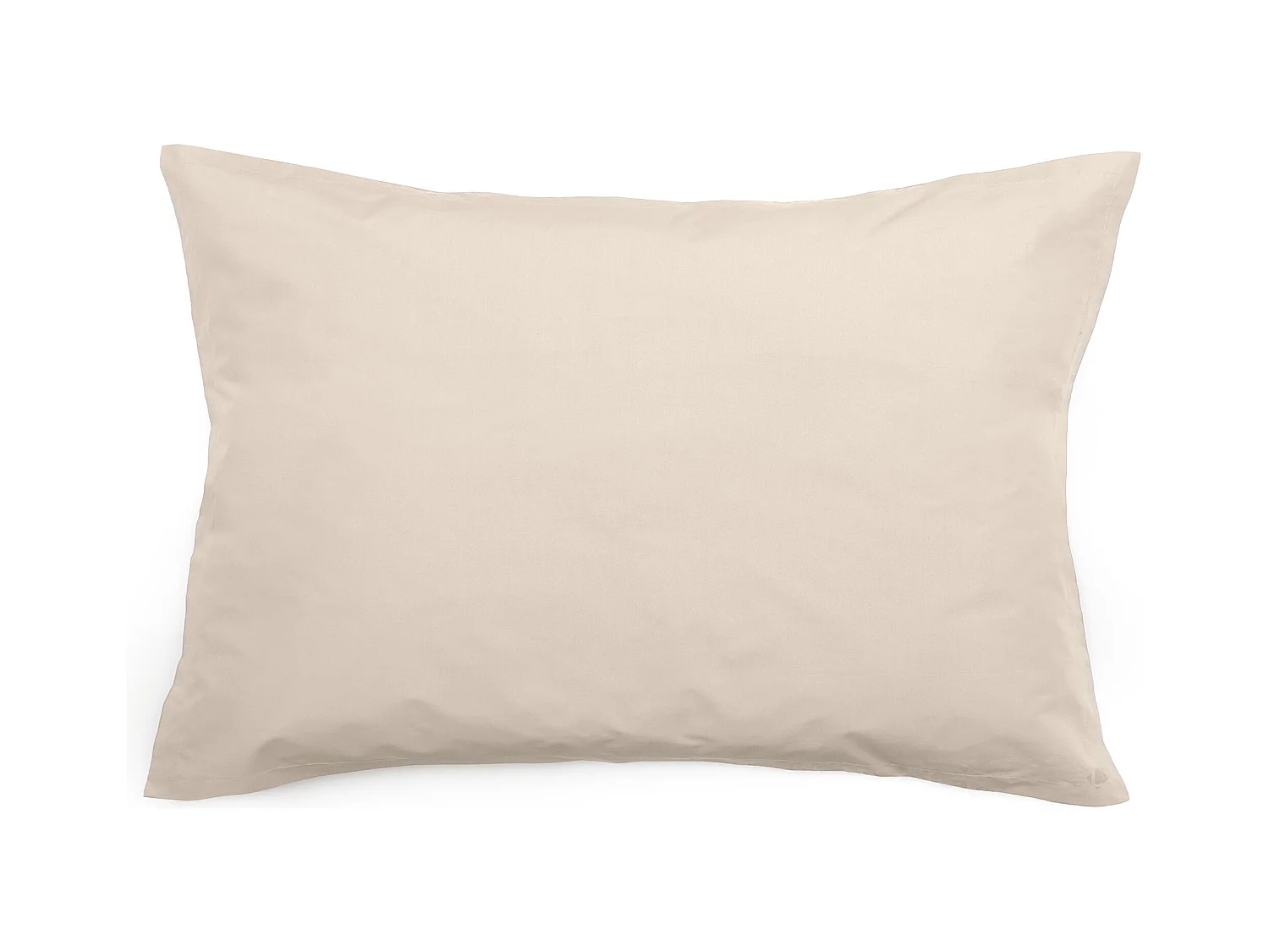 Taie d'oreiller volants plats 50x70 cm percale MANOIR blanc Naturel