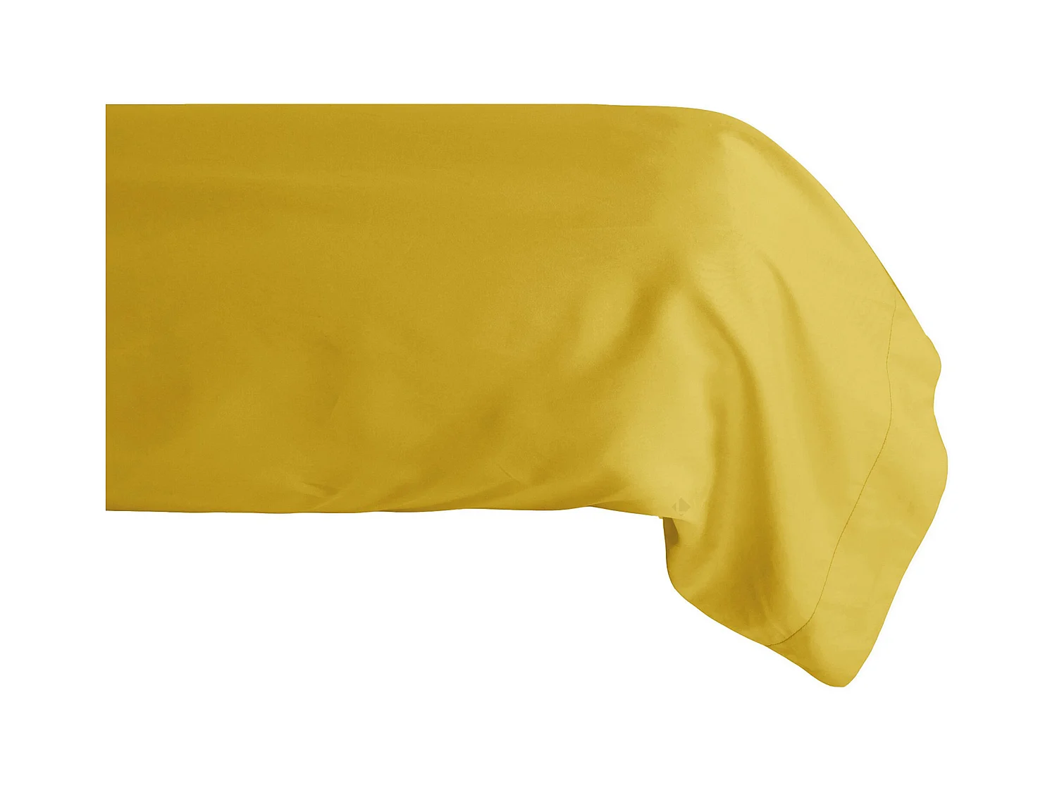 Taie de traversin 43x190 cm percale de coton MANOIR jaune Moutarde