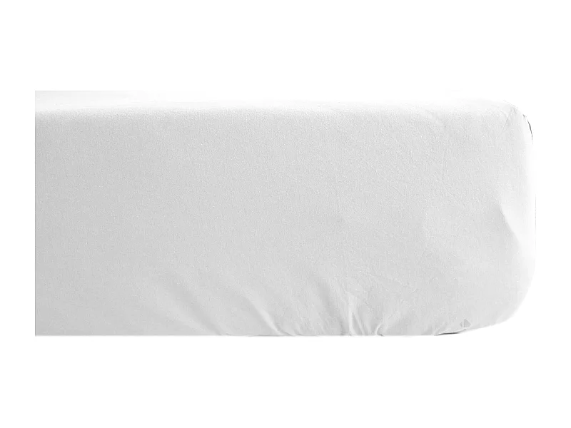 Drap housse uni 90x200 cm percale MANOIR gris Perle bonnet 35