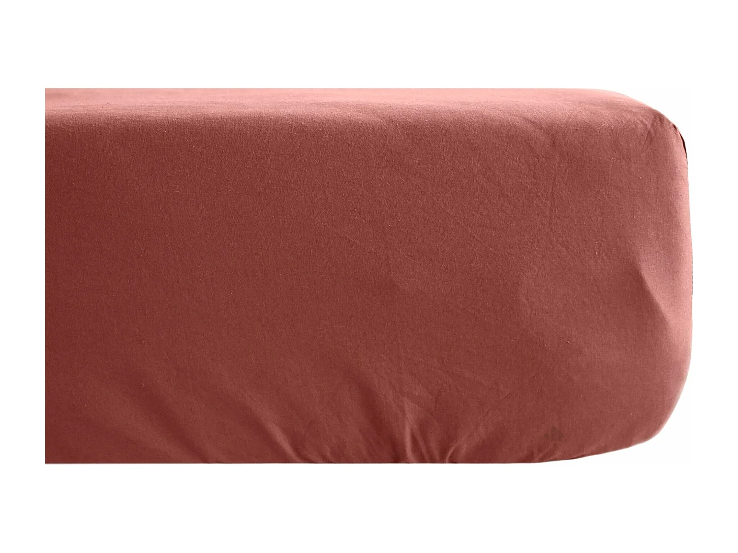Drap housse uni 80x200 cm bonnet 35 cm percale de coton MANOIR rose Peche