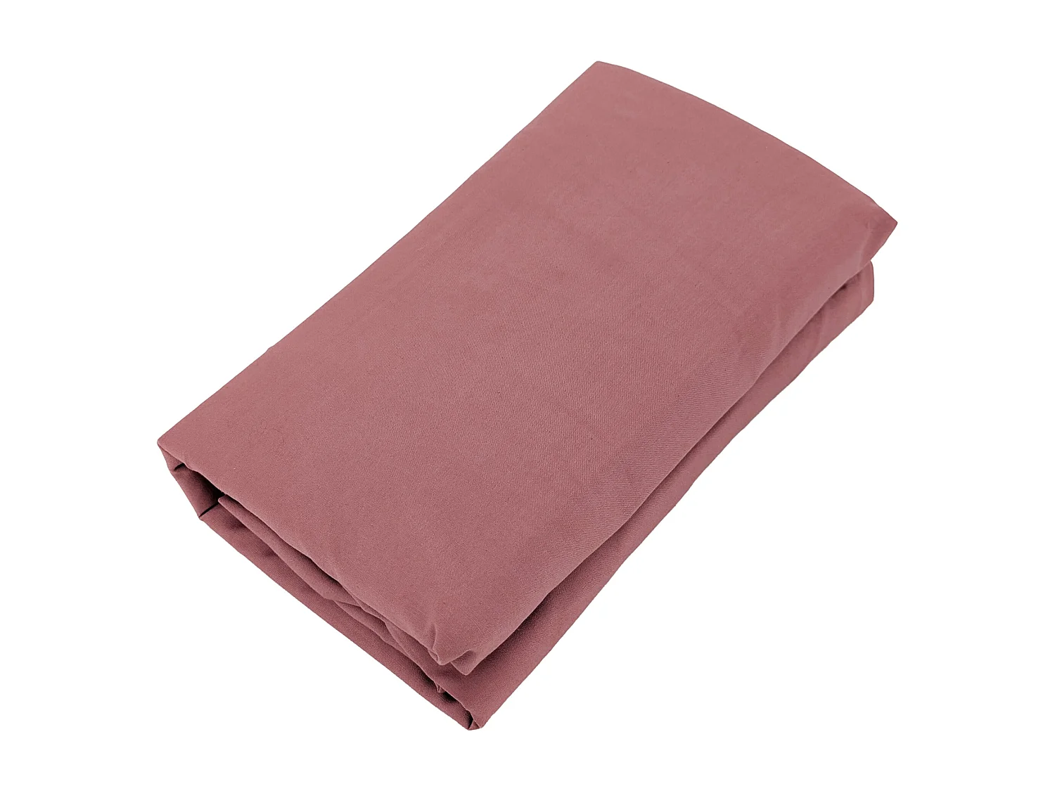 Drap housse uni 80x200 cm bonnet 35 cm percale de coton MANOIR rose Peche