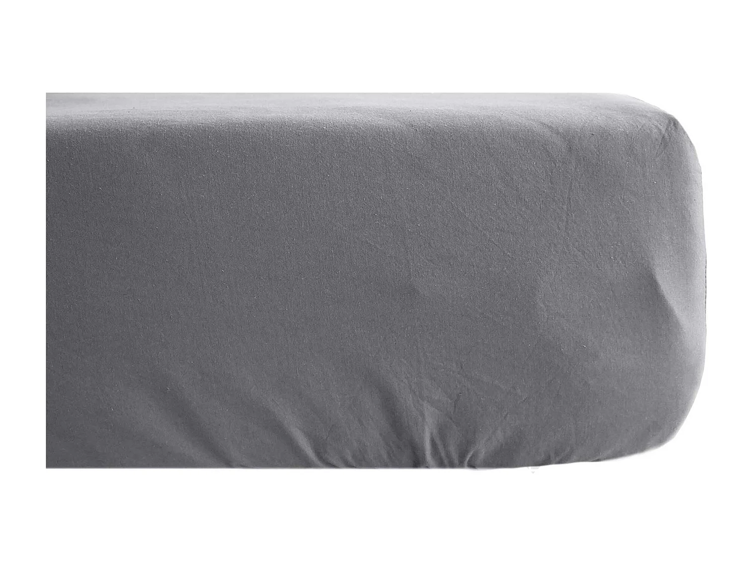 Drap housse uni 90x190 cm percale MANOIR gris Ardoise bonnet 35