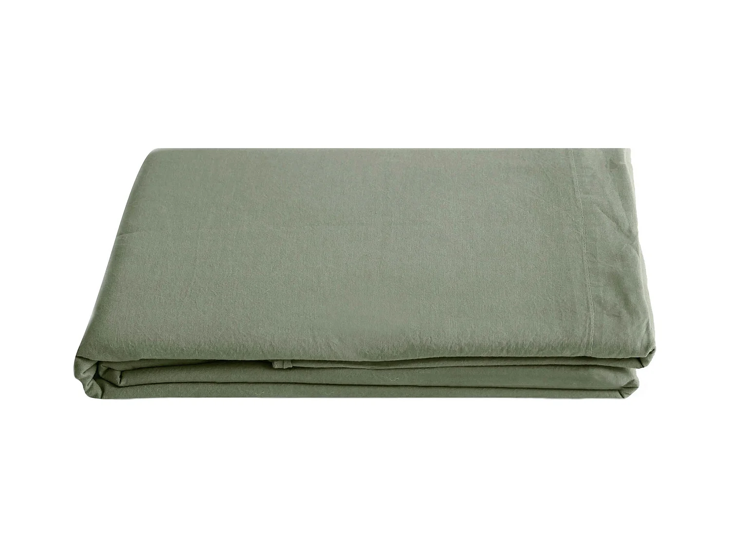 Drap plat 270x290 cm pur coton lavé PALACE vert sauge