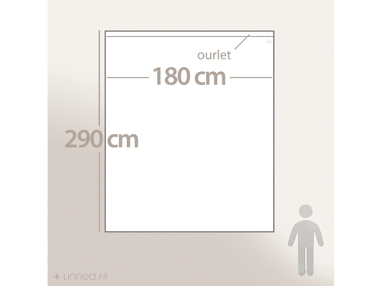 Drap plat 180x290 cm percale de coton MANOIR blanc Naturel