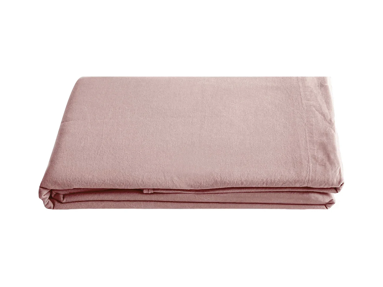 Drap plat 240x290 cm pur coton lavé PALACE rose