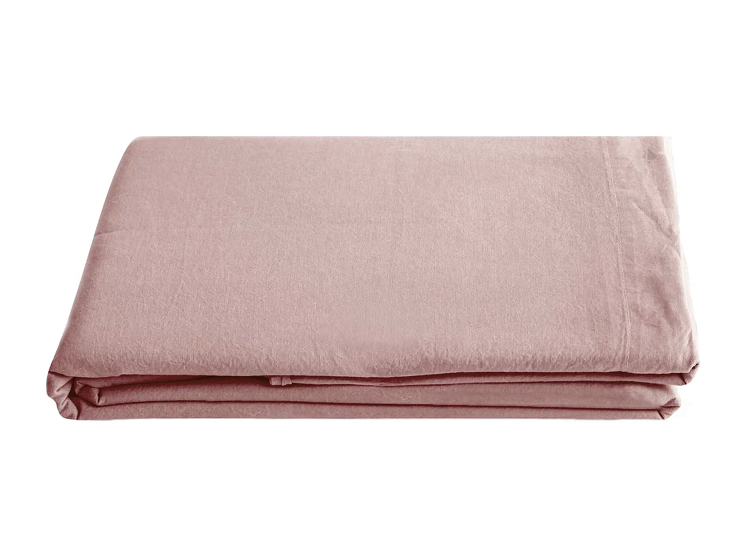 Drap plat PALACE pur coton lavé 240x290 cm uni rose