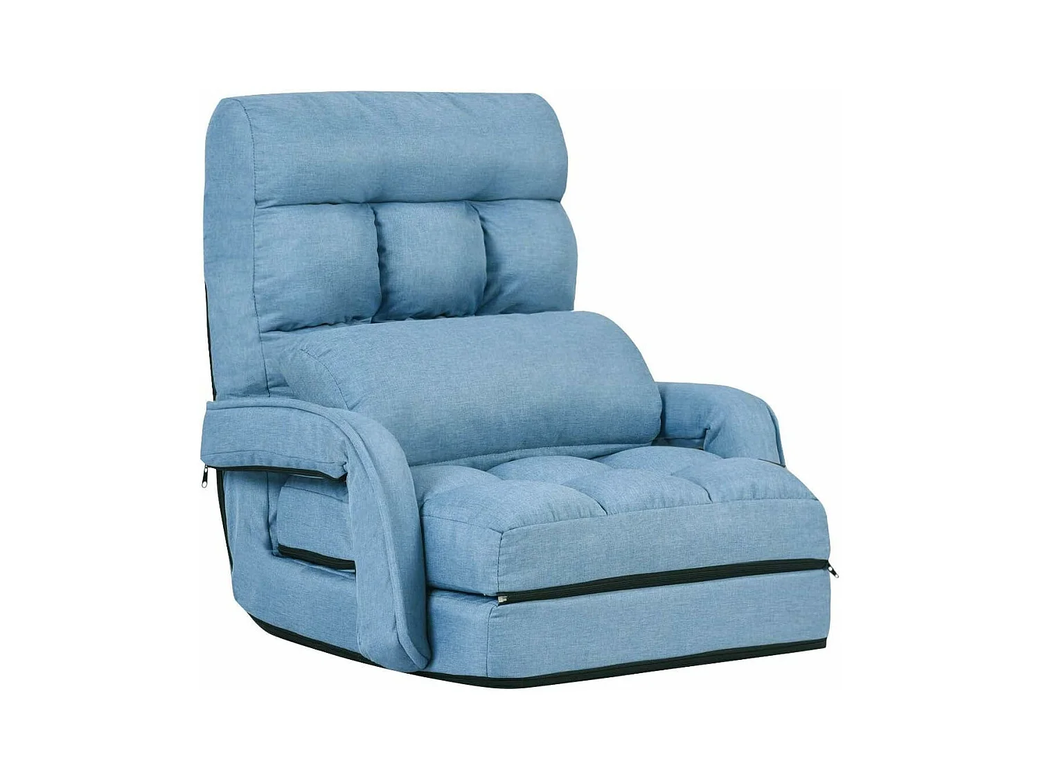 Fauteuil Convertible, Fauteuil Convertible 1 Place avec Oreiller, Rembourré avec Eponge Doux et Elastique, 5 Positions Disponibles pour Salon,Bureau,Chambre (Bleu)