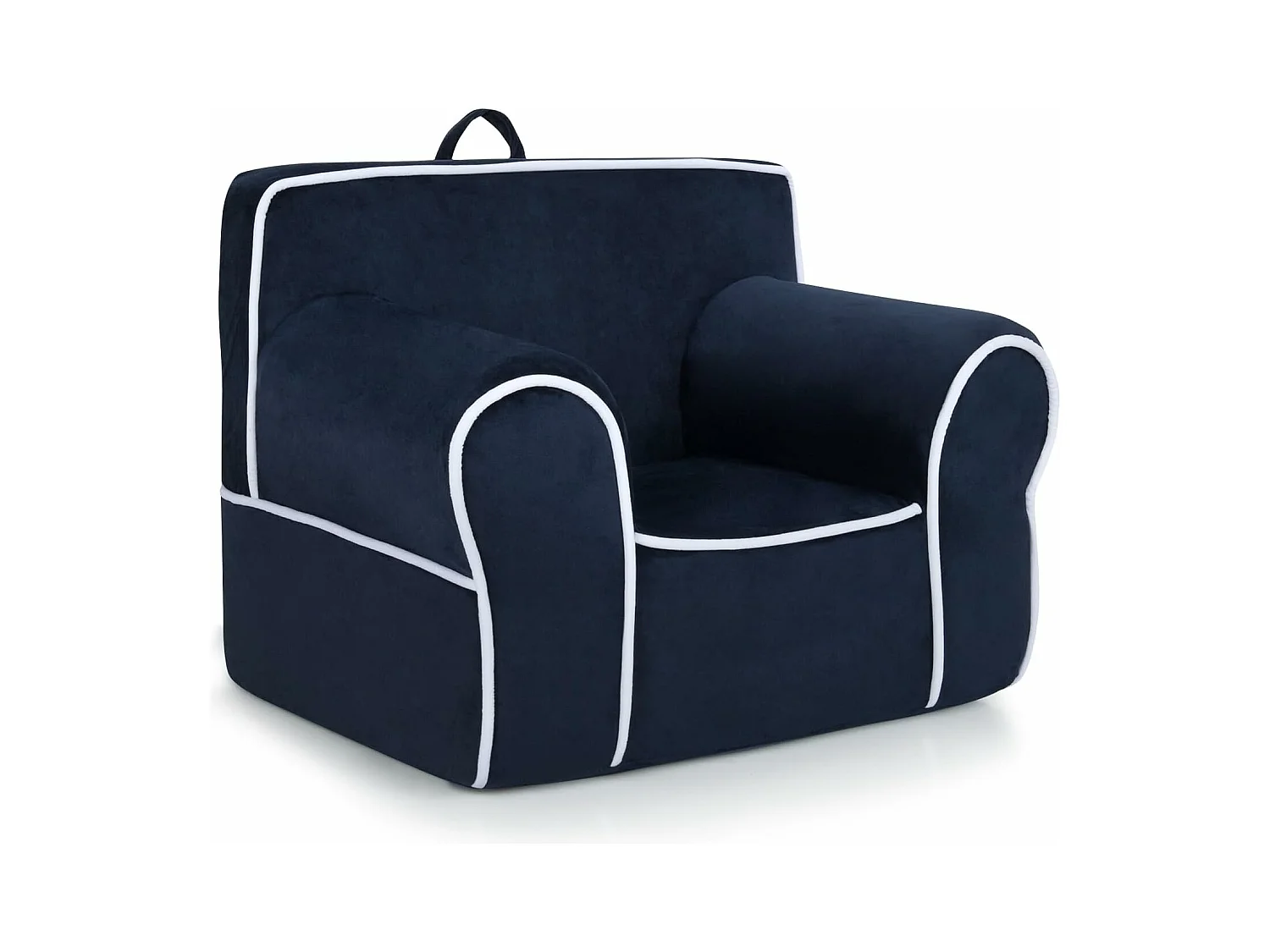 Fauteuil pour Enfant de 0 à 5 Ans, Canapé avec de Tissu en Velours Et Rembourré d’Éponges de Haute Qualité, Chaise enfant Salle de Jeux, Chambre (Bleu Marine)