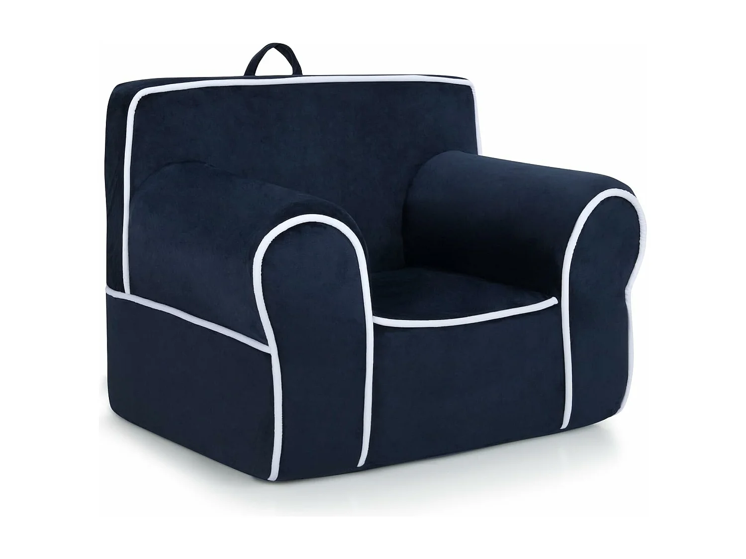 Fauteuil pour Enfant de 0 à 5 Ans, Canapé avec de Tissu en Velours Et Rembourré d’Éponges de Haute Qualité, Chaise enfant Salle de Jeux, Chambre (Bleu Marine)