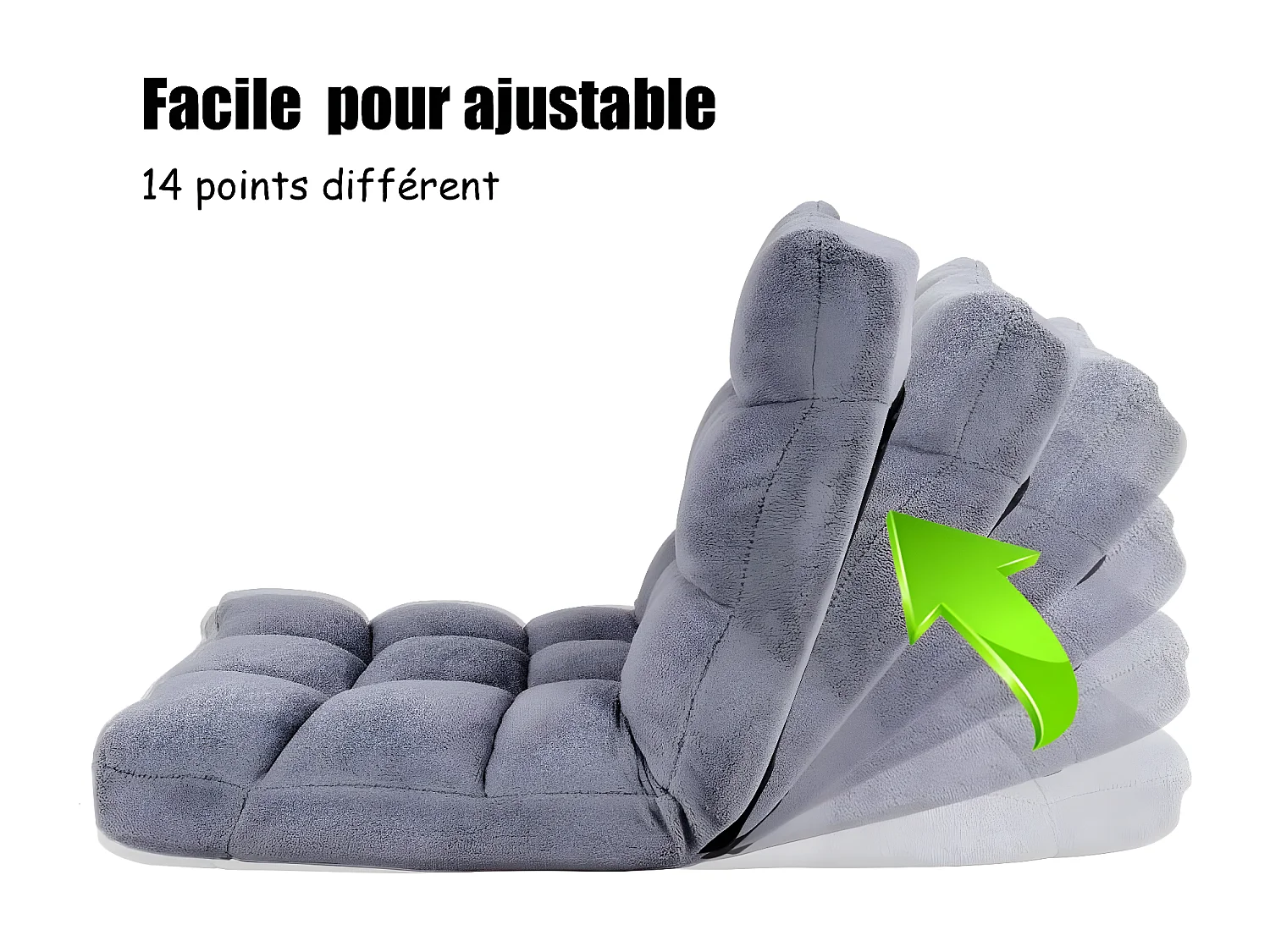 Canapé Paresseux Tatami Pliable Chaise de Plancher Coussin de Chaise de Lit Siège de Sol pour Maison, Bureau 105x56x15 CM