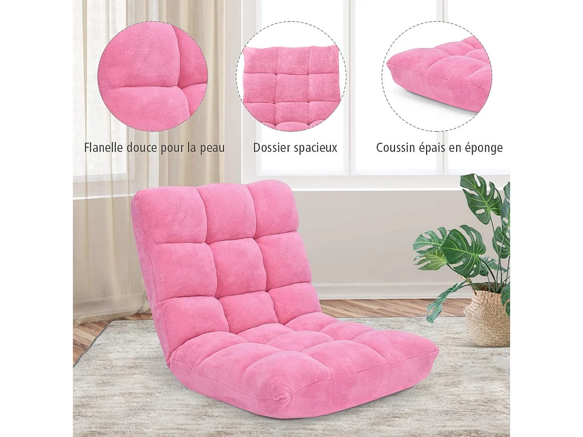 Canapé Paresseux Tatami Pliable Chaise de Plancher Coussin de Chaise de Lit Siège de Sol pour Maison, Bureau 105x56x15 CM