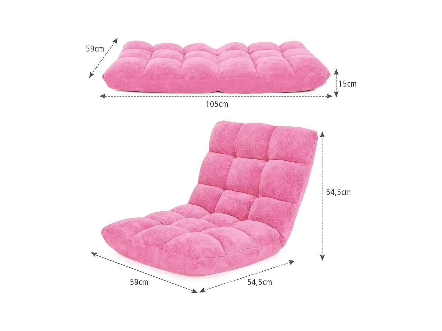 Luie bank opvouwbaar tatami vloerstoel bedstoel kussen vloerstoel voor thuis, kantoor 105x56x15 CM