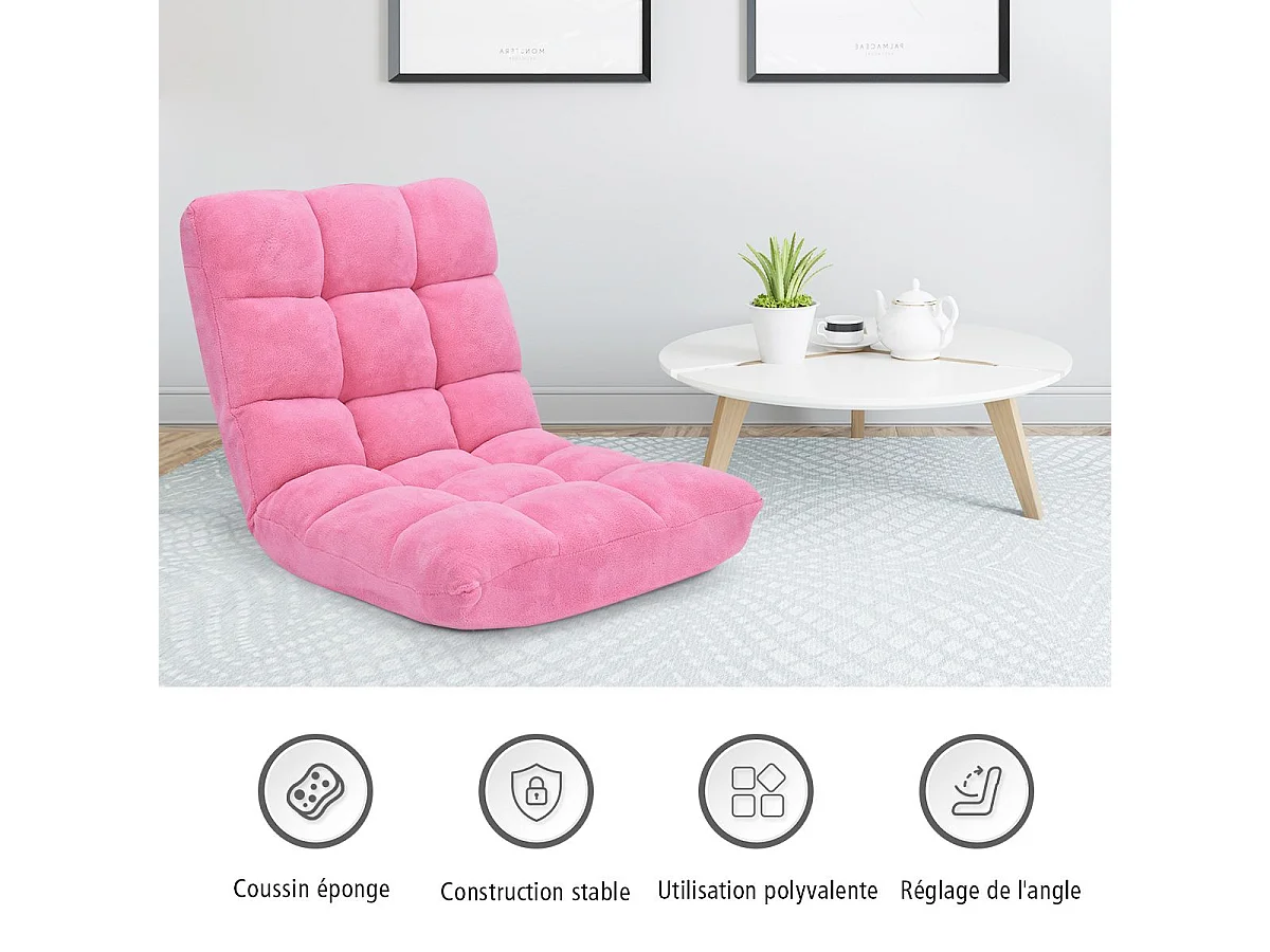 Canapé Paresseux Tatami Pliable Chaise de Plancher Coussin de Chaise de Lit Siège de Sol pour Maison, Bureau 105x56x15 CM